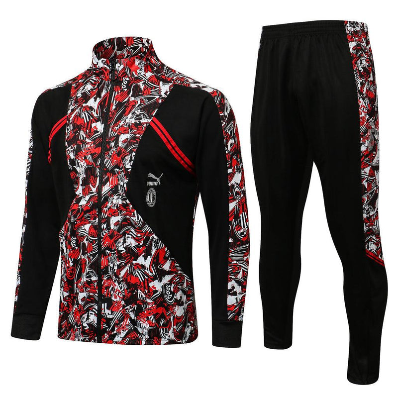 Conjunto Inverno Milan Preta e Vermelha Puma - Com Fecho